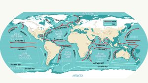 विश्व प्रमुख ठंडी और गरम महासागरीय धाराएँ नोट्स