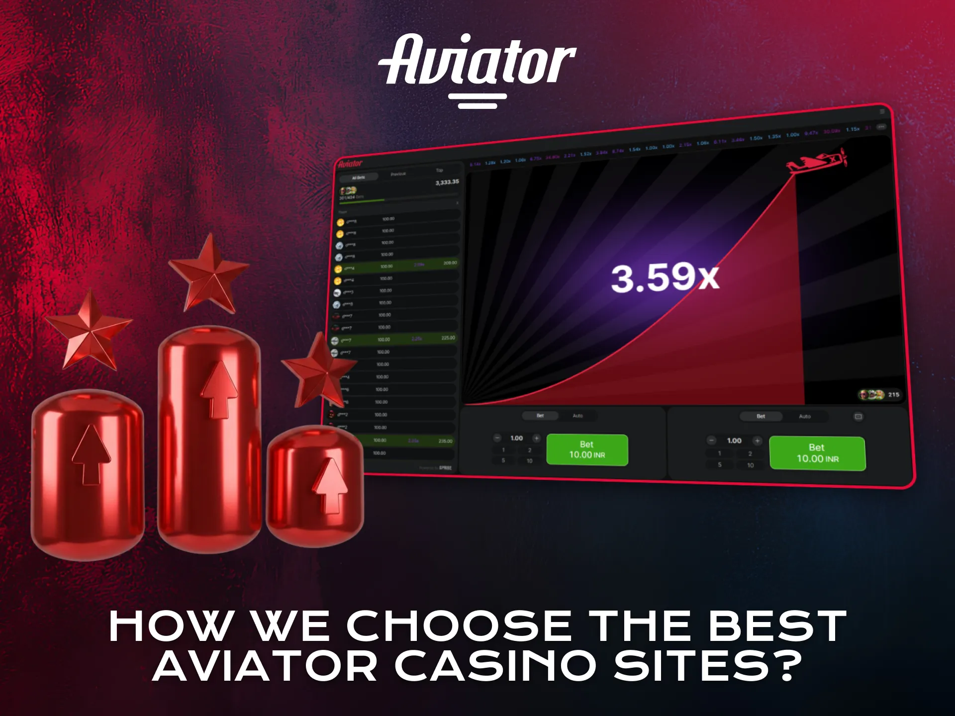See how we choose top Aviator casino sites.