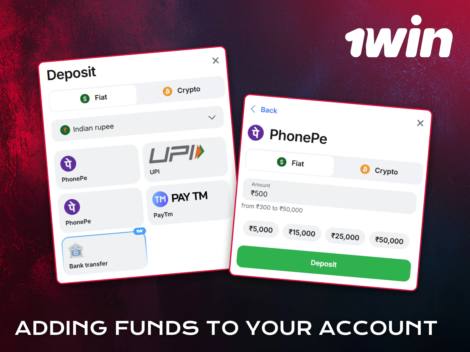 Add funds to your account to start betting on Aviator 1win.