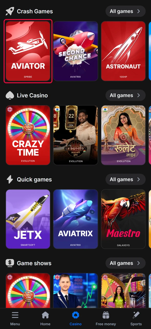 Launch the Aviator game on 1win and begin playing instantly.