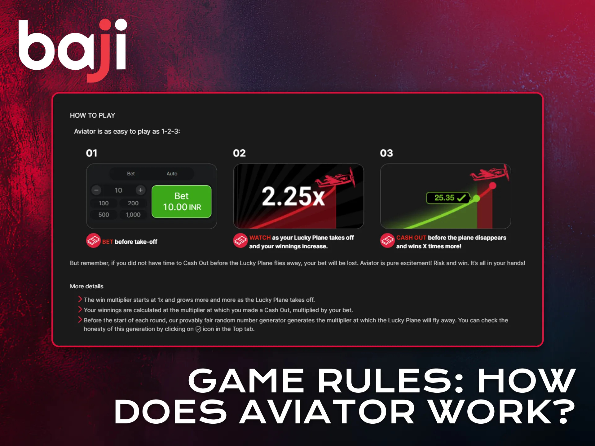 Learn Aviator rules and understand how the game works on Baji Live.