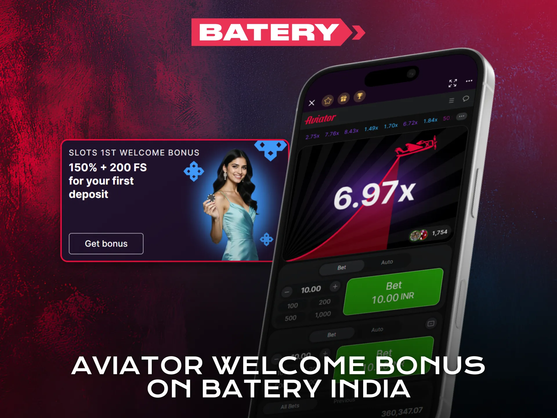 Activate Aviator welcome rewards through the Batery app in India.