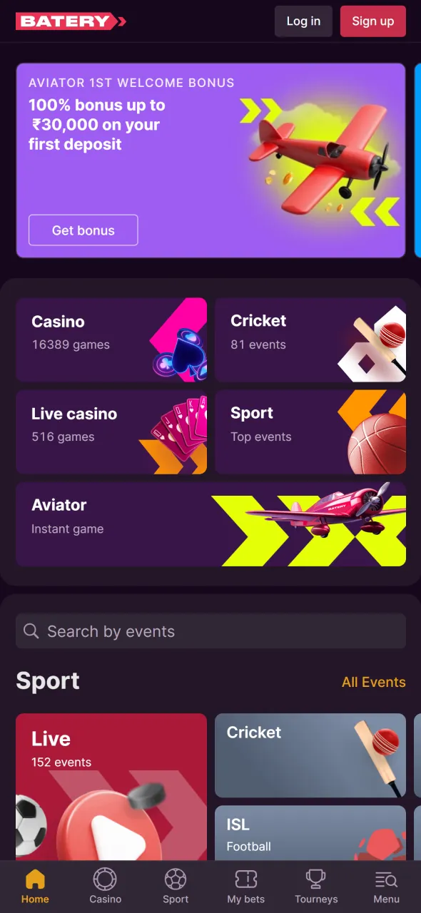 Visit the official Batery website to access the Aviator game.