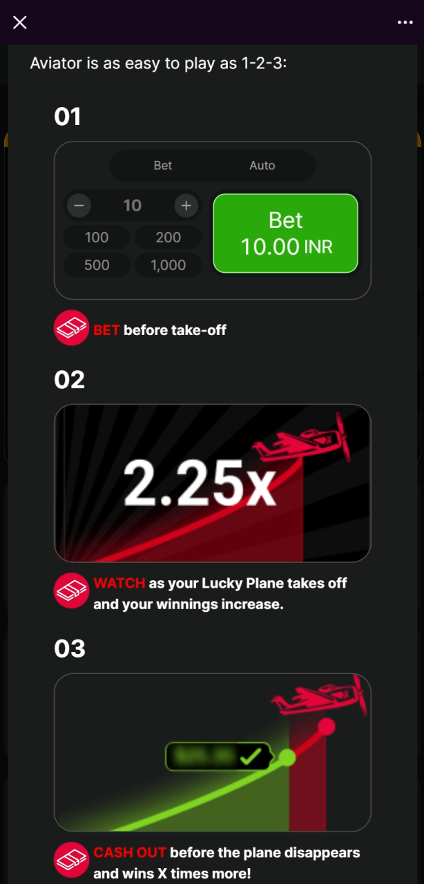 Read the official Aviator game rules on the Batery app for a better betting strategy.