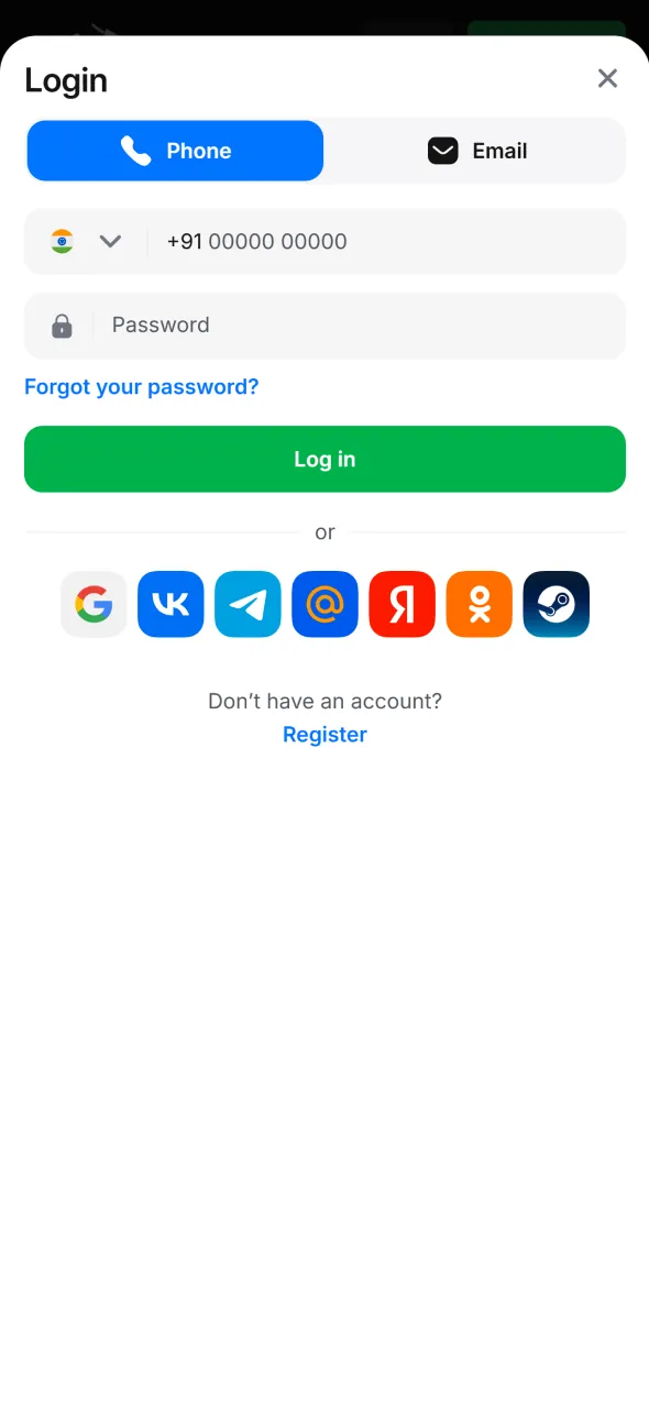Open and log in to start Aviator sessions using the application.