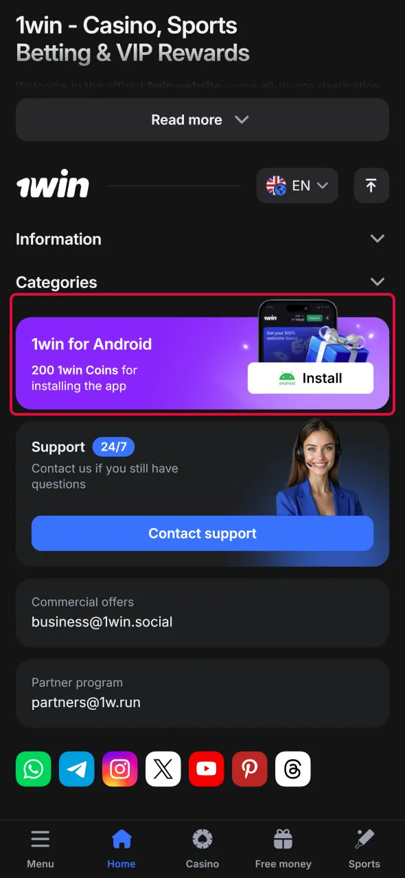 Tap download button to install Aviator quickly on the app.