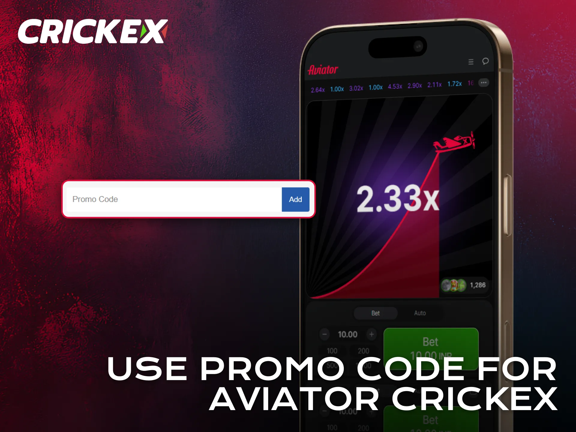 Apply bonus code to boost Aviator sessions in the Crickex app.
