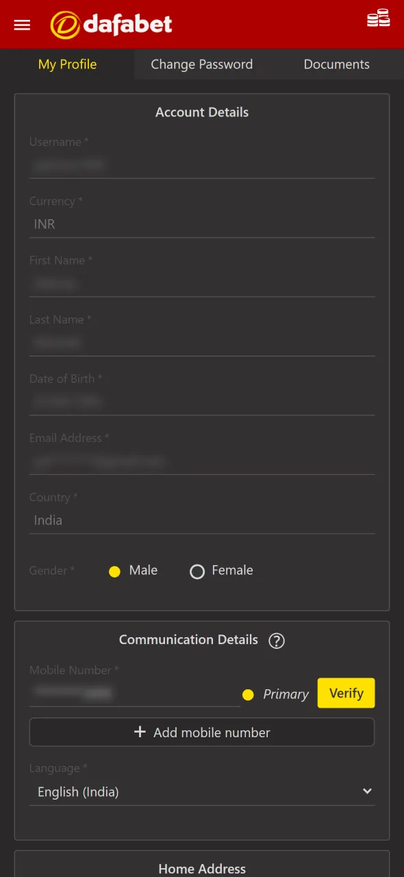 Complete account verification to unlock Aviator in the Dafabet app.
