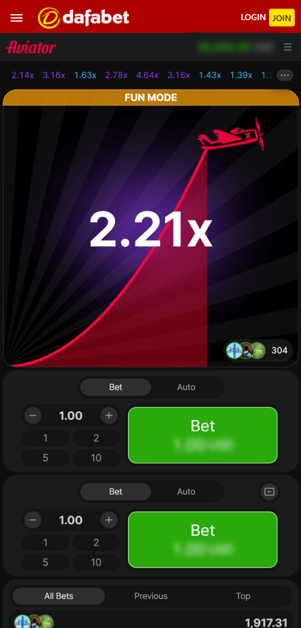 Watch the multiplier climb during Aviator gameplay at Dafabet Official.