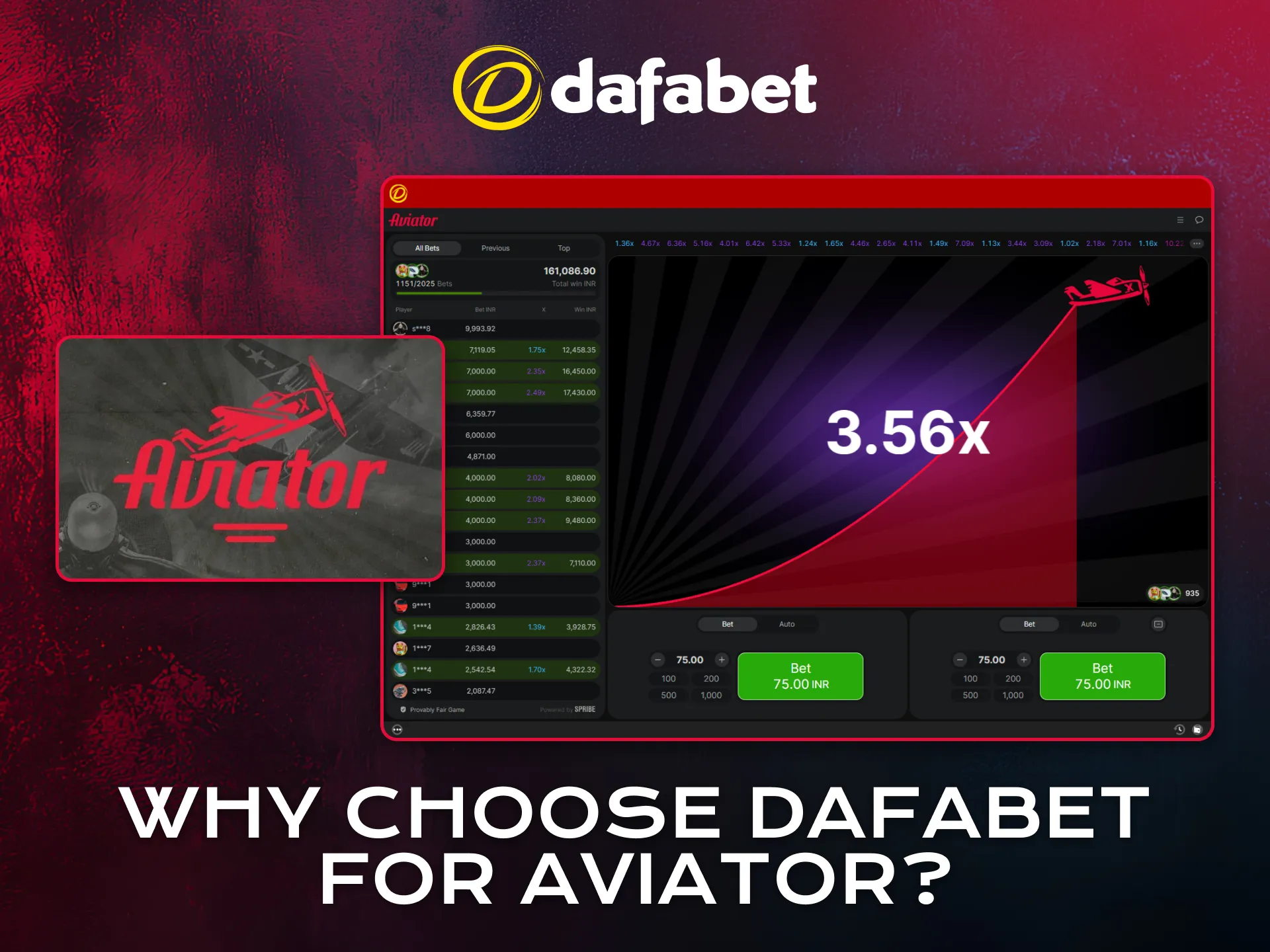 Choose Dafabet for Aviator to enjoy reliable gameplay and fast payouts.