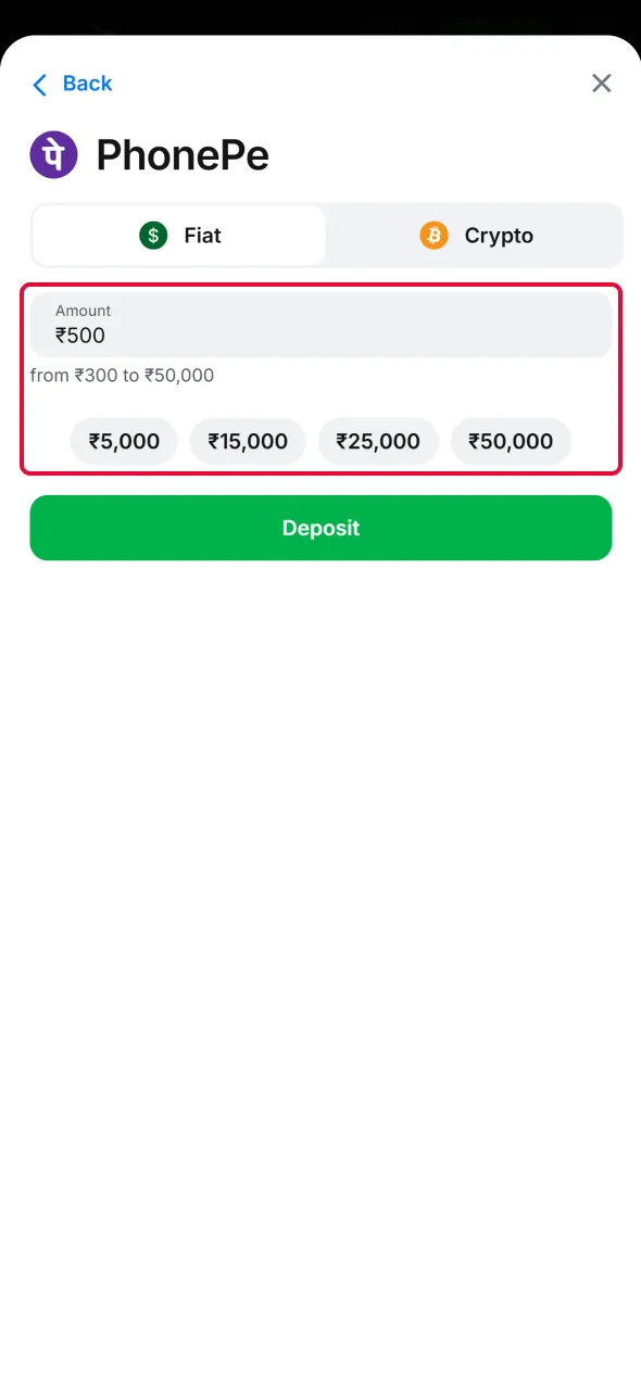 Specify the amount and proceed to fund your Aviator balance.