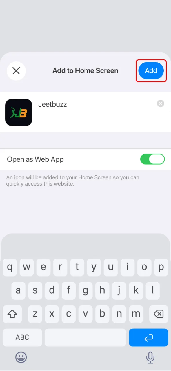 Confirm the action to finish Aviator installation in Jeetbuzz application.