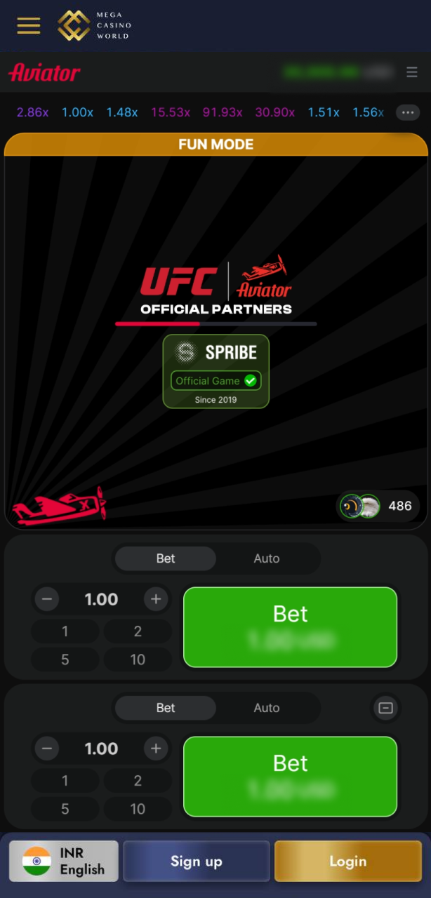 See the Mega Casino World India Aviator loading screen as the game prepares for the next round.