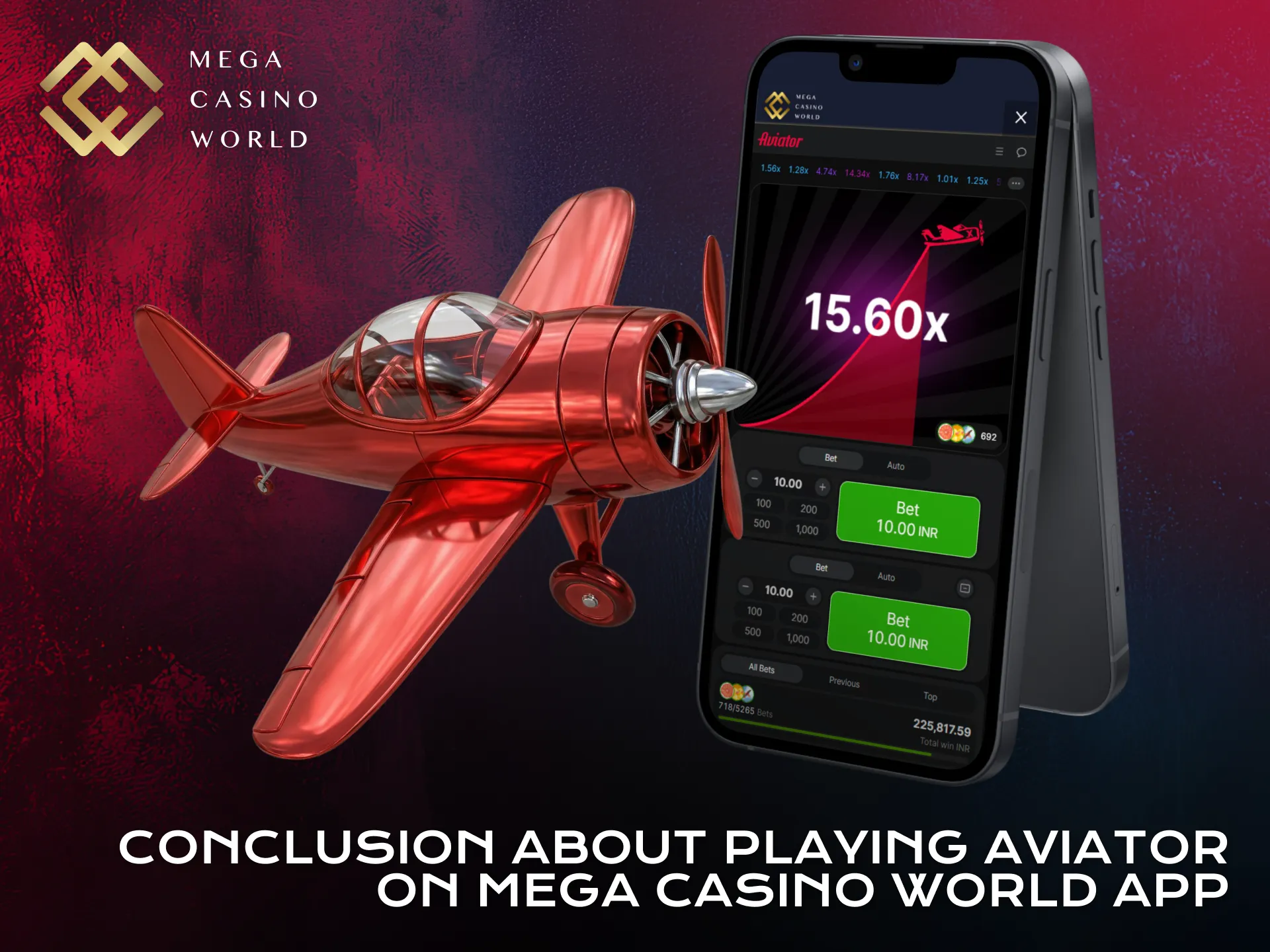 Experience smooth Aviator gameplay with the Mega Casino World application.