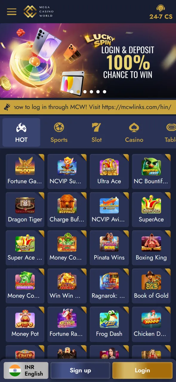 Open the Mega Casino World app to begin Aviator sessions instantly.