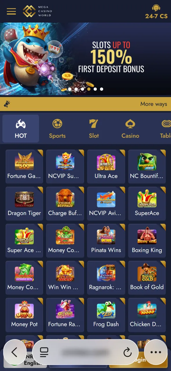 Open Safari browser to begin Aviator setup from Mega Casino World.