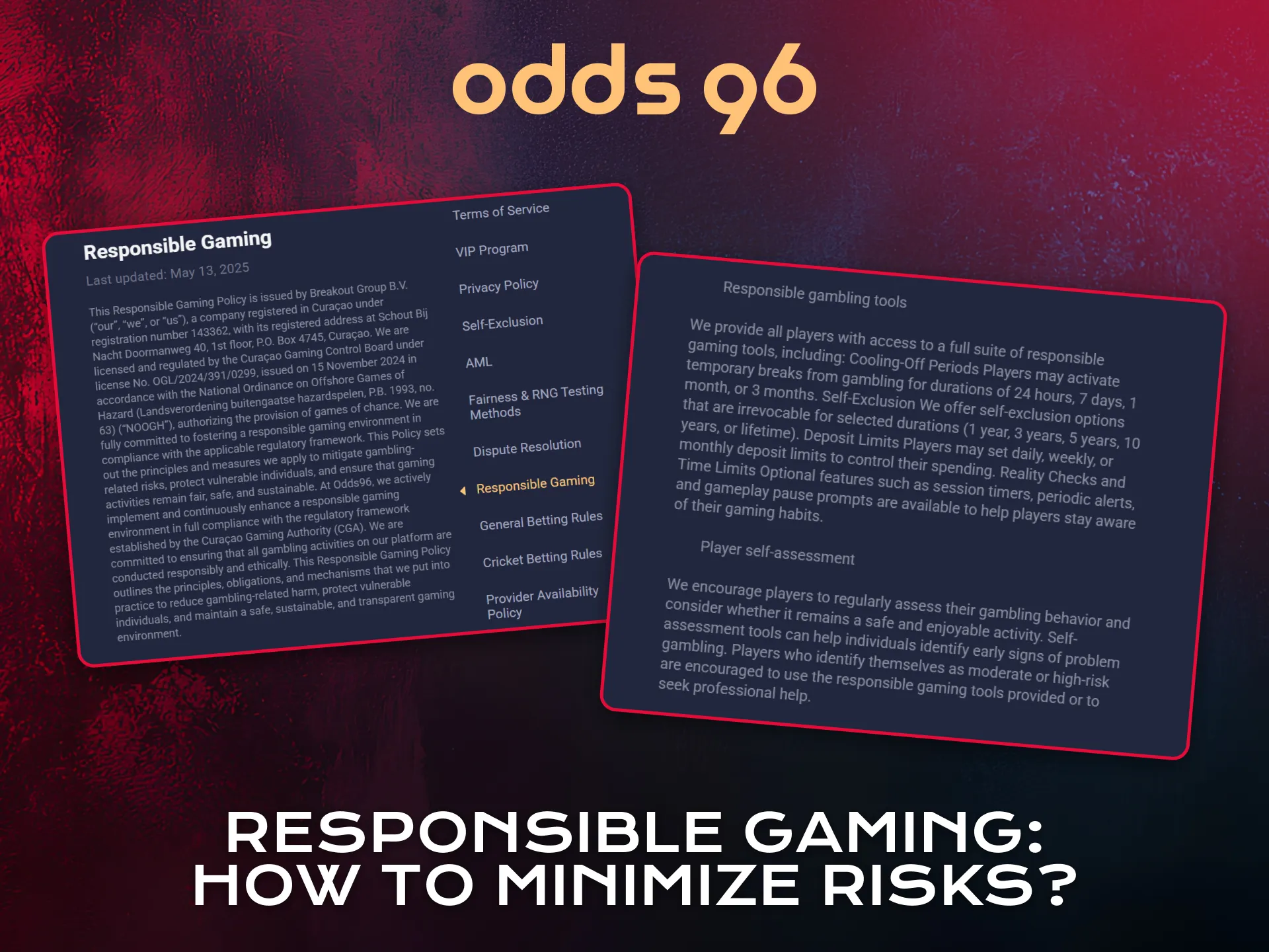 Practice responsible gaming and minimize risks on Odds96 Aviator.