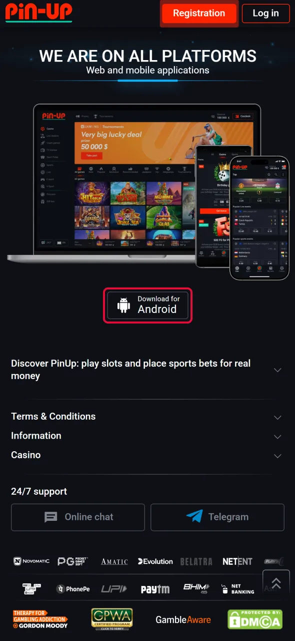 Locate the download button to install Aviator via Pin-Up application.