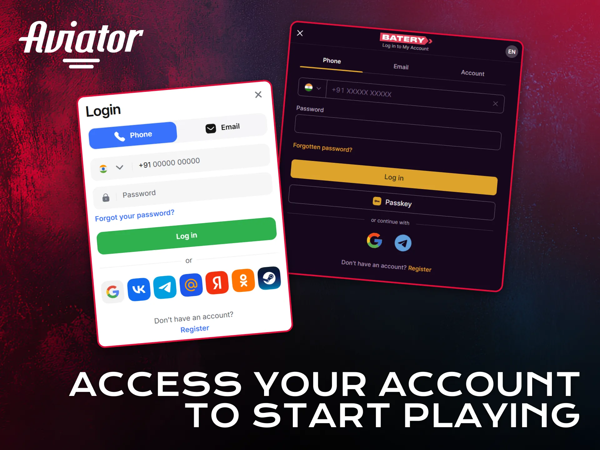 Access your account to begin Aviator gameplay quickly.