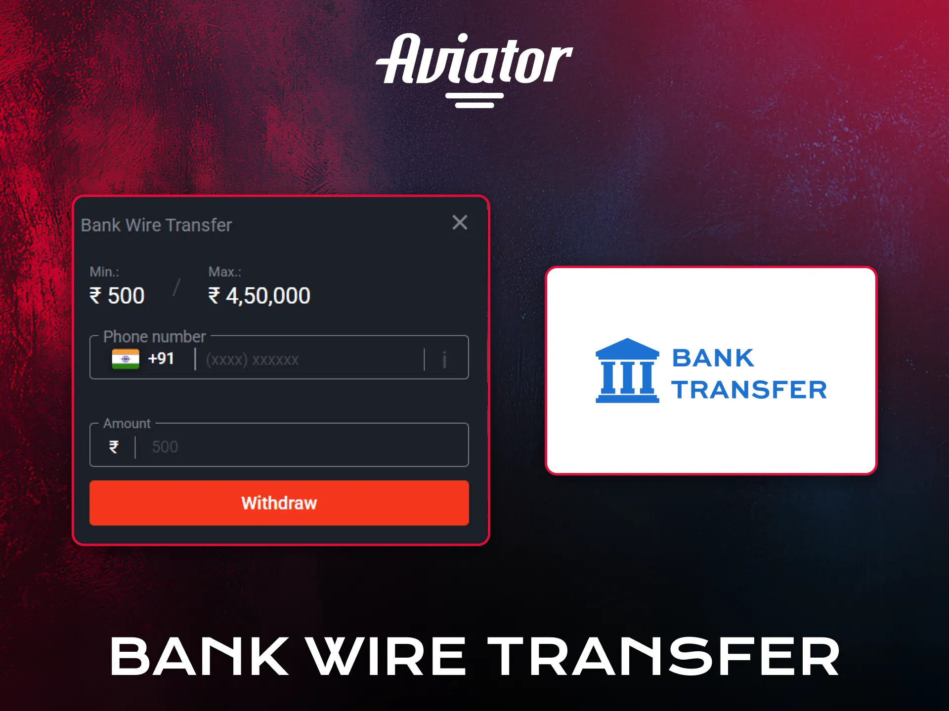 Use bank transfer to withdraw Aviator winnings securely.
